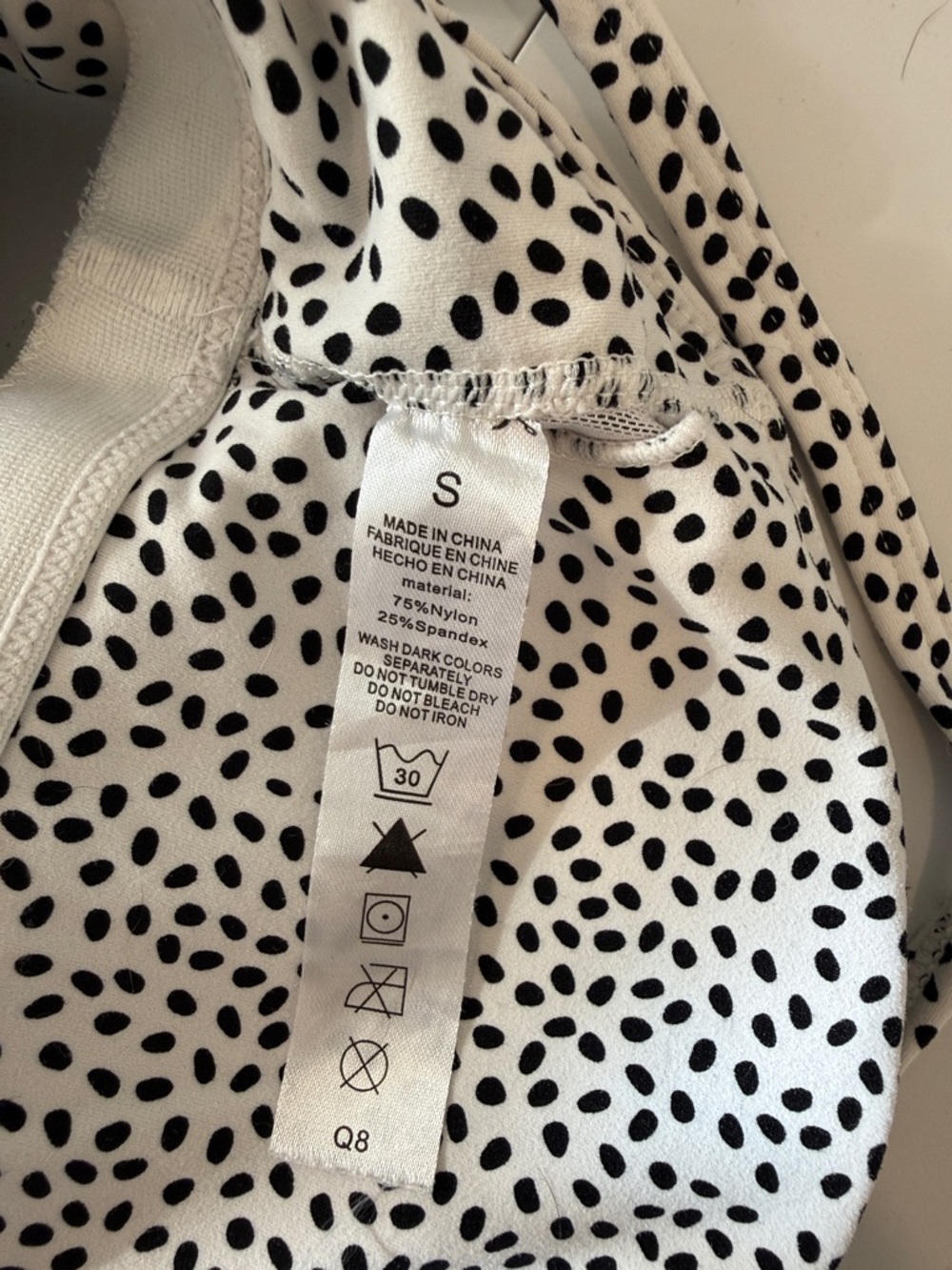 Aoxjox Women's Workout Bandeau Bras Training White Dot Print, Small - Picture 4 of 4